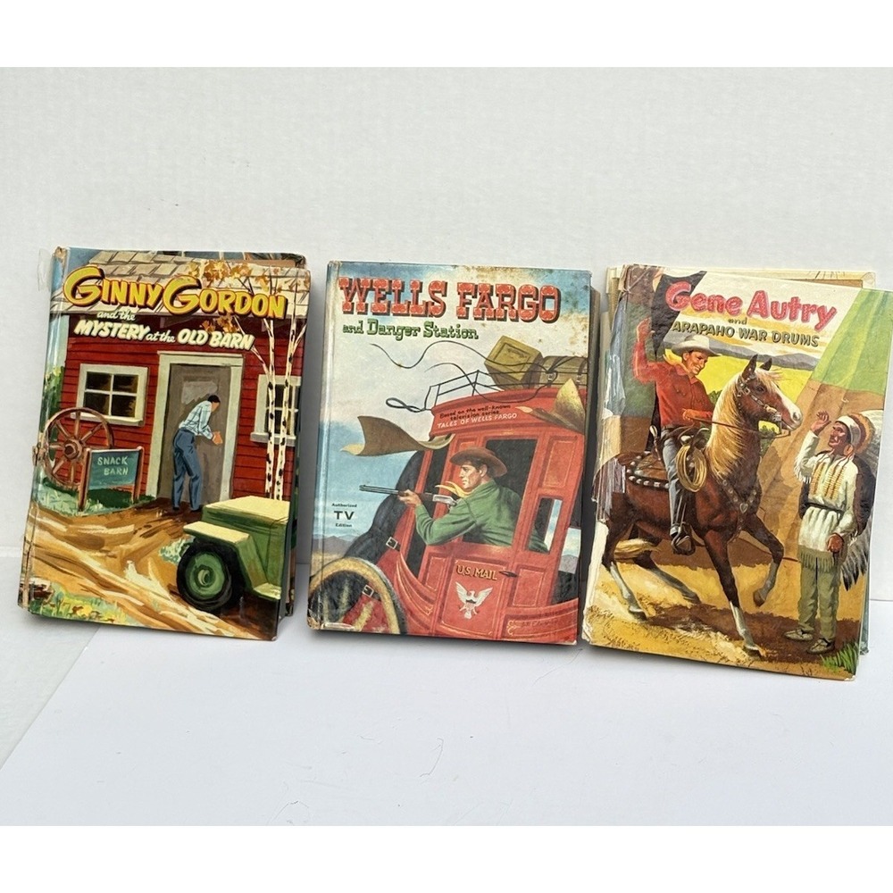 Lot of 3 Vtg 50's Whitman Autry and Evans Western Fiction Kids Novels - Hardcv.